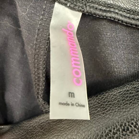 Commando Faux Leather Jogger Women's Size M Black High Rise Pull On Relaxed Fit - Picture 8 of 9